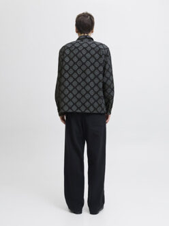 Jack & Jones jjaztek print overshirt ls 12281669 - Zwart - M