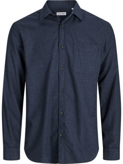 Jack & Jones Jjeclassic melange shirt l/s noos Blauw