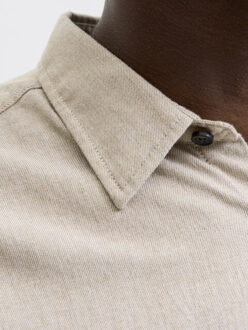 Jack & Jones Jjeclassic melange shirt ls noos zand Ecru