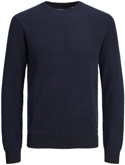 Jack & Jones Jjeglobe knit crew neck noos navy Blauw