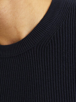 Jack & Jones Jjeperfect knit crew neck ln navy Blauw - M