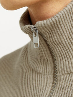 Jack & Jones jjeperfect knit half zip sn 12257773 crockery Beige - XXL