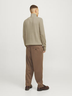Jack & Jones jjeperfect knit half zip sn 12257773 crockery - maat XL Beige