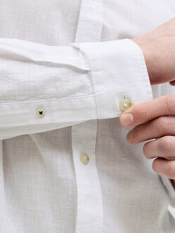 Jack & Jones Jjesummer linen blend shirt ls sn dessin Wit
