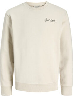 Jack & Jones Jjyuki back sweat crew neck bf - maat L Beige