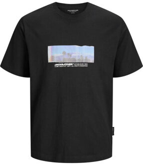 Jack & Jones Jocsagoo photo slub tee Zwart - M