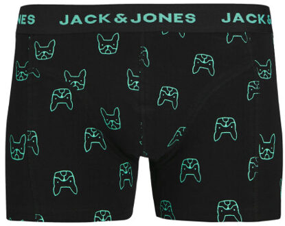Jack & Jones Jongens boxershorts trunks jacdenim hond print 3-pack groen/donkerblauw Veelkleurig - 152