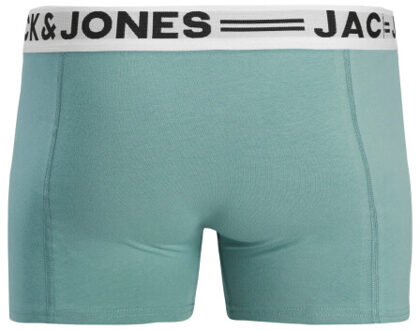 Jack & Jones Jongens boxershorts trunks sense 3-pack effen turquoise/blauw/zwart - maat 164