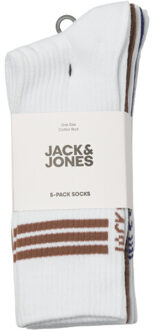 Jack & Jones Jongens sportsokken jacjace tennissokken gestreept 5-pack multicolor Blauw - 38-43