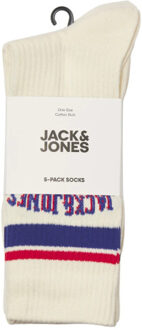 Jack & Jones Jongens sportsokken jacmateo tennissokken 5-pack crèmewit - maat 38-43 Ecru
