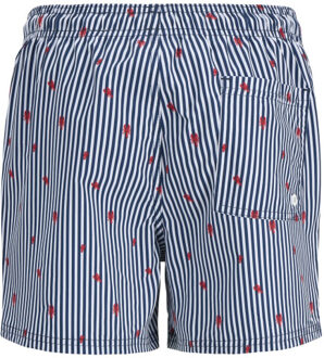 Jack & Jones Jongens zwemshort jpstmaui kreeft blauw/wit gestreept Veelkleurig - 152