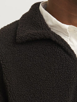 Jack & Jones Joravondale teddy split neck sweat - maat XXL Bruin