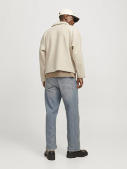Jack & Jones Joravondale teddy split neck sweat Wit - L