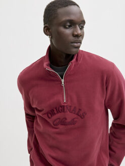 Jack & Jones Jorbleecker branding sweat high neck bf steen Rood - XL