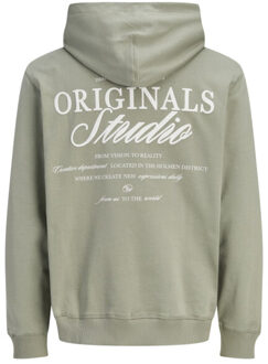 Jack & Jones Jornorrebro typo back sweat hood sn olijf - maat L Groen