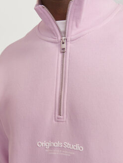 Jack & Jones Jorvesterbro sweat quarter zip hn s - maat XXL Roze