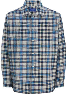 Jack & Jones Jorwinter boucle shirt ls styd aw24 Blauw