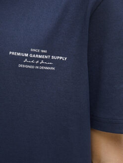 Jack & Jones Jprblachad branding ss crew n tee jnr navy Blauw - 164