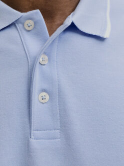 Jack & Jones jprblaethan detail ss polo sn 12292983 chambray - maat XL Blauw