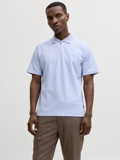 Jack & Jones jprblaethan ss zip polo sn 12292992 chambray - maat S Blauw