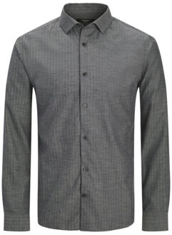 Jack & Jones Jprblaparker melange ls shirt bf sn antraciet - maat XL Grijs