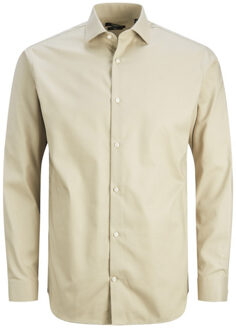 Jack & Jones jprblaparker shirt l/s noos 12227385 pure cashmere - maat M Beige