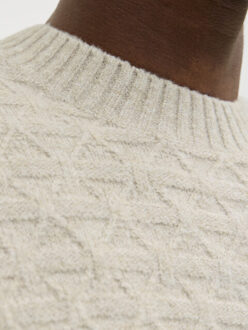Jack & Jones jprblasimon structure knit crew nec 12286768 silver lining Zilver - XL