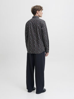 Jack & Jones Jprblayork print dobby ls shirt dessin Zwart - M