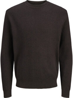 Jack & Jones Jprblubarkley knit crew neck ch ln Bruin - XL