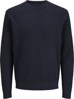 Jack & Jones Jprblubarkley knit crew neck ch ln - maat XL Blauw