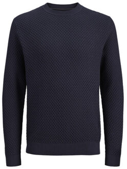 Jack & Jones Jprblubarkley knit crew neck ch ln navy Blauw - M