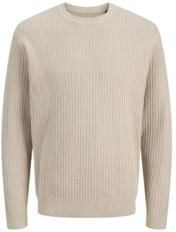 Jack & Jones Jprblubarkley knit crew neck ch ln zand Ecru