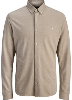 Jack & Jones jprblublake pique detail l/s shirt 12284463 tigers eye Bruin