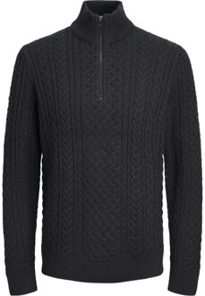 Jack & Jones Jprblusean knit cable half zip sn Blauw - M