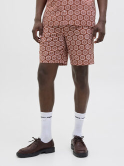 Jack & Jones Jpstjaiden seersucker aop short srt dessin Rood - M