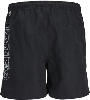 Jack & Jones Junior Fiji Double Logo Zwemshort Junior zwart - 176