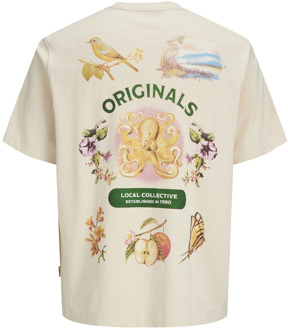 Jack & Jones Junior jongens t-shirt Ecru - 140