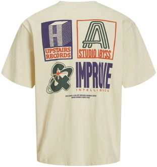 Jack & Jones Junior jongens t-shirt Ecru - 176