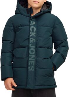 Jack & Jones Junior jongens winterjas Donker groen - 140