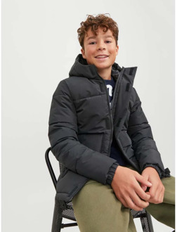 Jack & Jones Junior jongens winterjas Zwart - 176