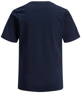 Jack & Jones Junior JUNIOR T-shirt Corp met logo donkerblauw - 140