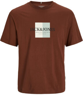 Jack & Jones Jwhfrederiksberg box tee ss - maat M Bruin