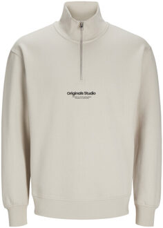 Jack & Jones Jwhvesterbro sweat quarter zip hn - maat M Beige