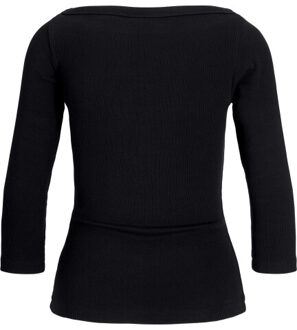 Jack & Jones Jxfifi str 3/4 boatneck top jrs noo Zwart
