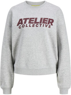 Jack & Jones Jxjackie ls rlx print crew swt Grijs - M