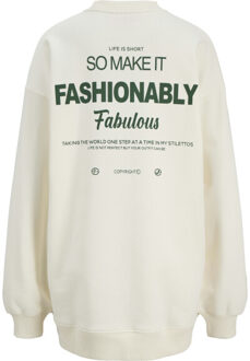 Jack & Jones Jxsandra loose ls long crew sweat c - maat M Wit