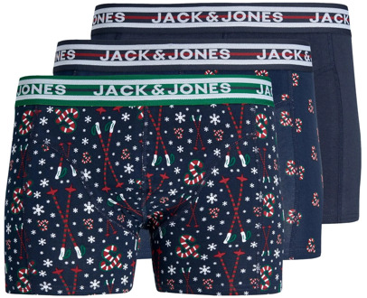 Jack & Jones Kerst boxershorts jongens trunks jacxmas 3-pack Blauw - 140