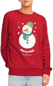 Jack & Jones Kerst Jolly Langarm Sweatshirt Jack & Jones , Red , Heren - 2Xl,Xl,L,M,S