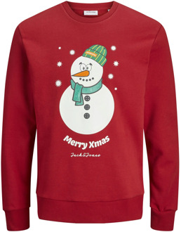 Jack & Jones Kerst Jolly Langarm Sweatshirt Jack & Jones , Red , Heren - 2Xl,Xl,L,M,S