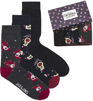 Jack & Jones Kerst Sokken Giftbox 3-pack JACMERRY X-MAS-one size Zwart - One Size (40-46)